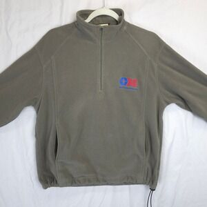 Bimbo Bakeries USA Ladies M Fleece 1/4 Zip Pullover Sweatshirt Logo Olive Work
